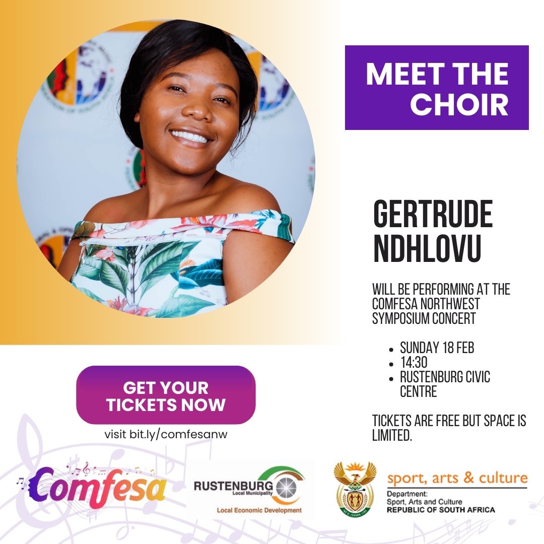 COMFESA North West Symposium Choir 2024 Gertrude Ndhlovu Poster