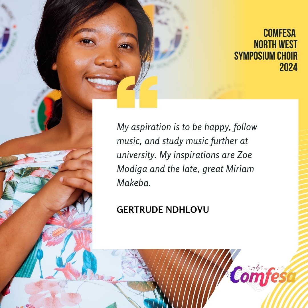 COMFESA North West Symposium Choir 2024 Gertrude Ndhlovu Quote