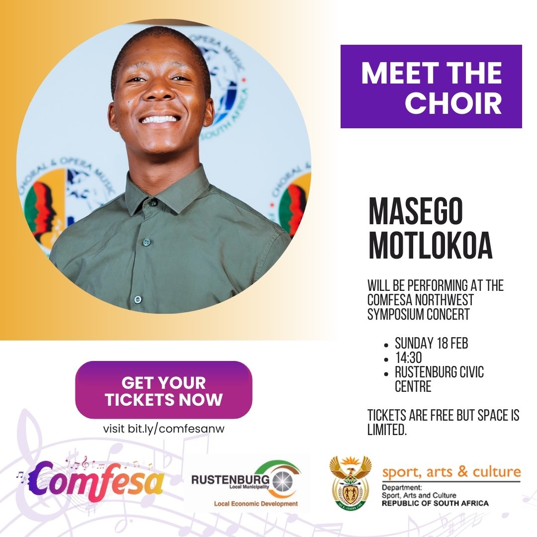 COMFESA North West Symposium Choir 2024 Masego Motlokoa Poster